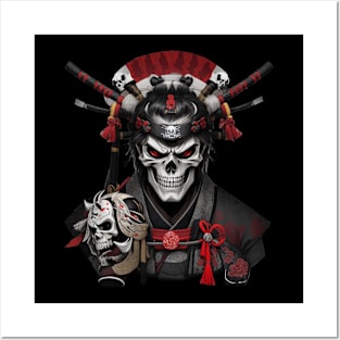 Samurai Skull Mask Posters and Art